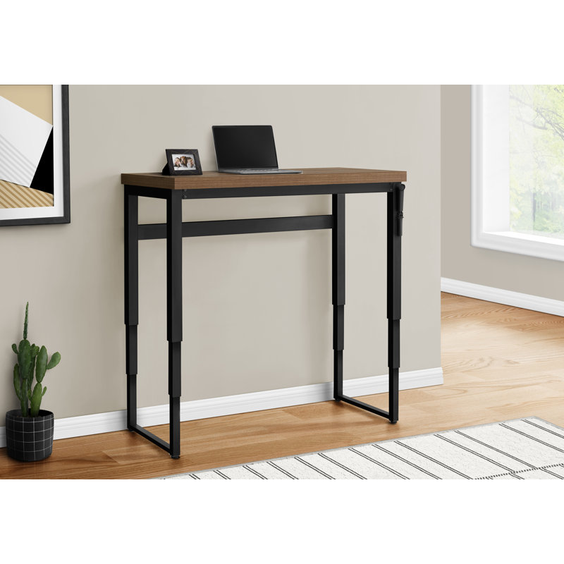 Bureau d'ordinateur, bureau personnel, debout, réglable, travail, ordinateur portable, métal, stratifié, Noyer / noir