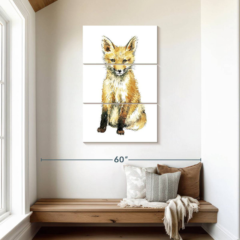 Portrait de bébé renard Brampt, H 45 po x l 28 po
