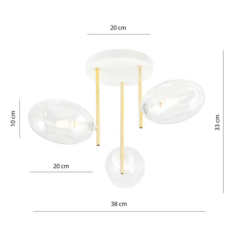 Maleya 3 - Light Unique/Statement Chandelier, Transparent