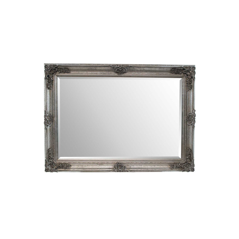 Franconville Wood Flat Wall Mirror, Silver