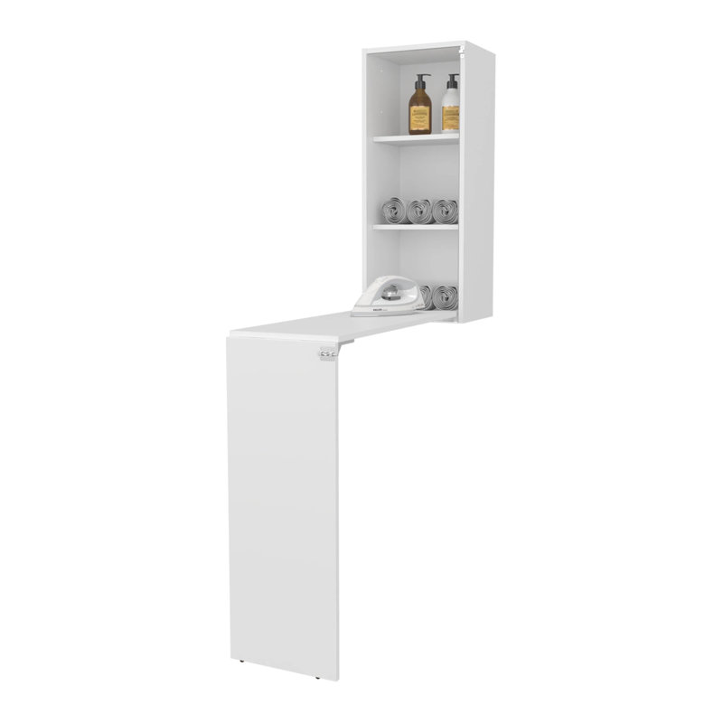 White Folding Table with Storage