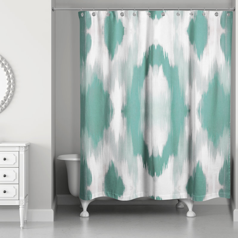 Abstract Shower Curtain, Green