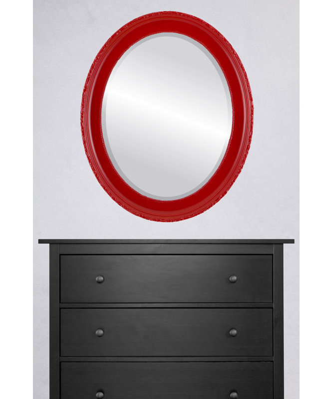 Miroir décoratif biseauté Reposa, H 18,63 po x l 14,63 po, Rouge