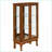 Cabinets Lighted Curio Cabinet, Walnut Brown, Solid &amp; Composite Wood, Mirrored Back, Adjustable Shelves | Traditional | Living Room-1371180925