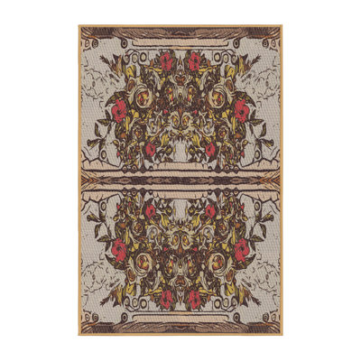 Tapis brun/gris à motifs