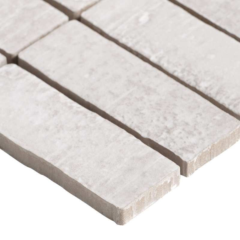 Brixon 12.03 In. X 12.39 In. Stacked Matte Porcelain Mosaic Floor And Wall Tile (9.27 Sq. Ft. / Case), Chalk White