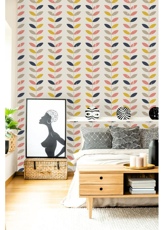 Rouleau de papier peint adhésif et adhésif l 4,17 pi x p 25 po scandinave amovible Bracey