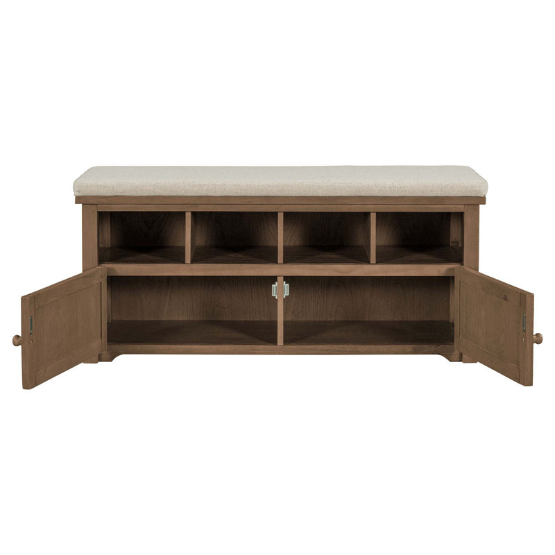 Banc de rangement rembourré en lin Radyah