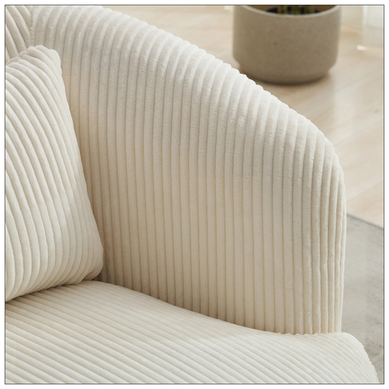 Fauteuils d'appoint, Velours côtelé ivoire
