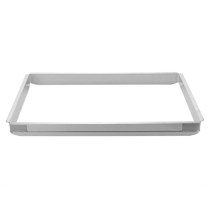 Outil de cuisson commercial en aluminium pour casseroles pleine grandeur 1 x 24 x 16 x 2 pouces, accessoire de cuisson rectangulaire robuste, rallonge argent empilable à bord droit