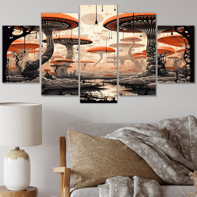 Murdock - impression sur toile champignon - 5 panneaux