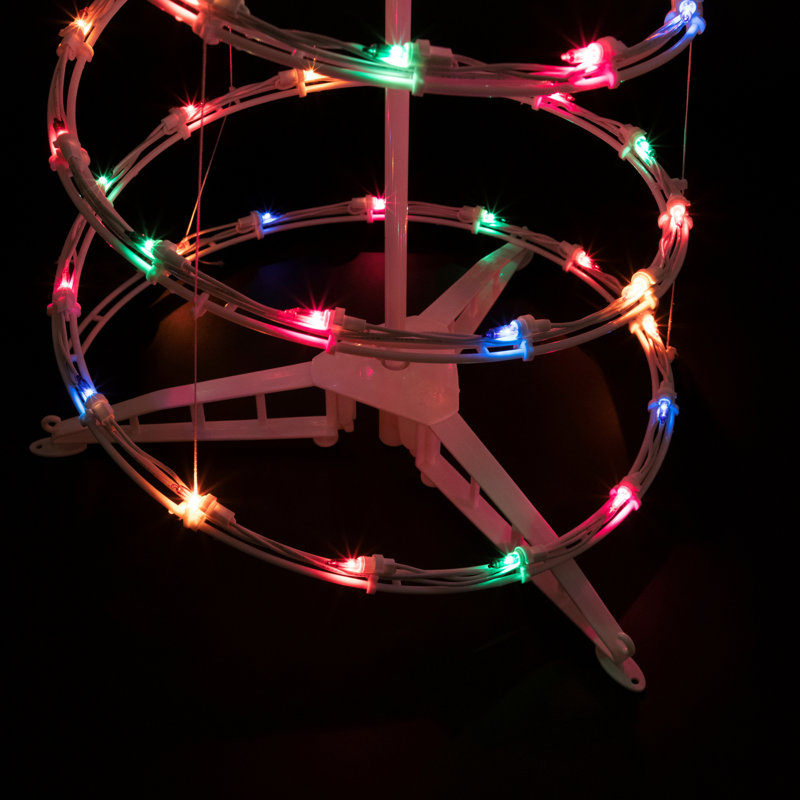 Ensemble de 2 arbres de Noël en forme de cône de Noël en spirale multicolores 4 pi, 6 pi