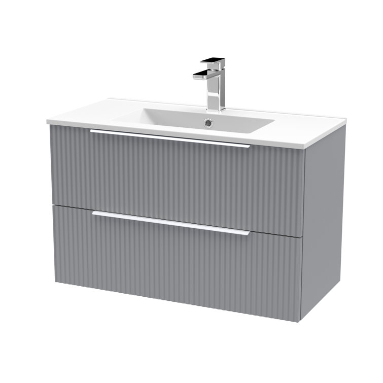 Fluted 805mm Wall Hung Single Vanity Unit