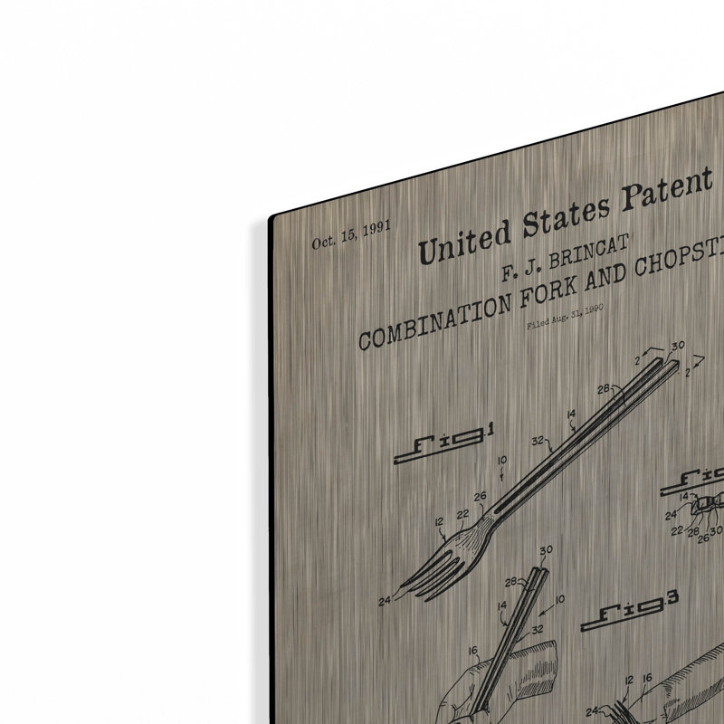 «Chopsticks Blueprint Brevet Parchment» par Patents, H 24 po x l 16 po