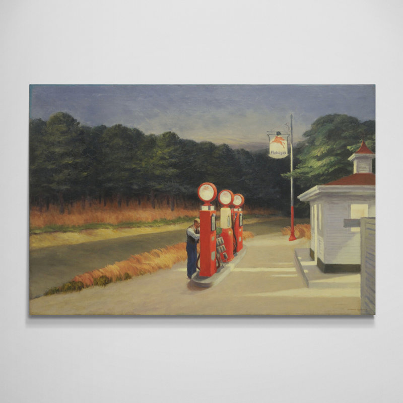 Gas Pumps by Edward Hopper - Wrapped Canvas Art Prints, 31 cm H x 41 cm W