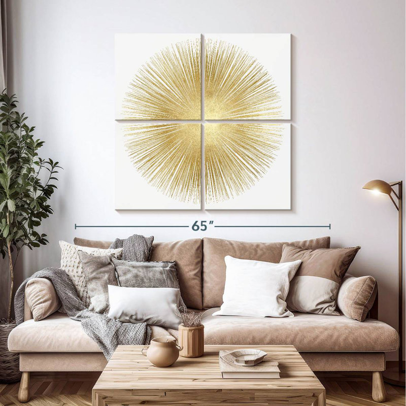 Avery Sunburst Soft Gold I, 45'' H x 45'' W