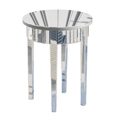 Roddey Glass Mirrored End Table