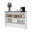 Îlot de cuisine central au design moderne, grand espace de rangement noir et blanc