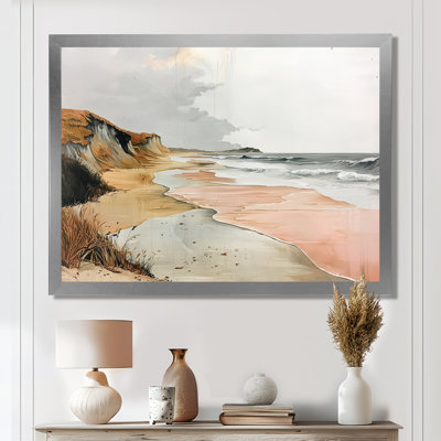 «Avaiya Bold Rose Sand Beach Horizon II», art mural vagues côtières