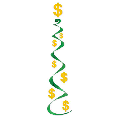 "$" Sign Whirls - 30" - Pack of 6
