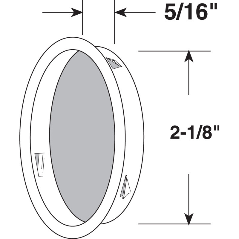 Poignée de porte de dérivation chromée Prime-Line, 0.3" H x 2.1" L x 2.1" D