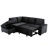 L-Shape Corner With Charge & Hidden Space, Black Sectional -Bed Armrest Storage , Fabric-672649312