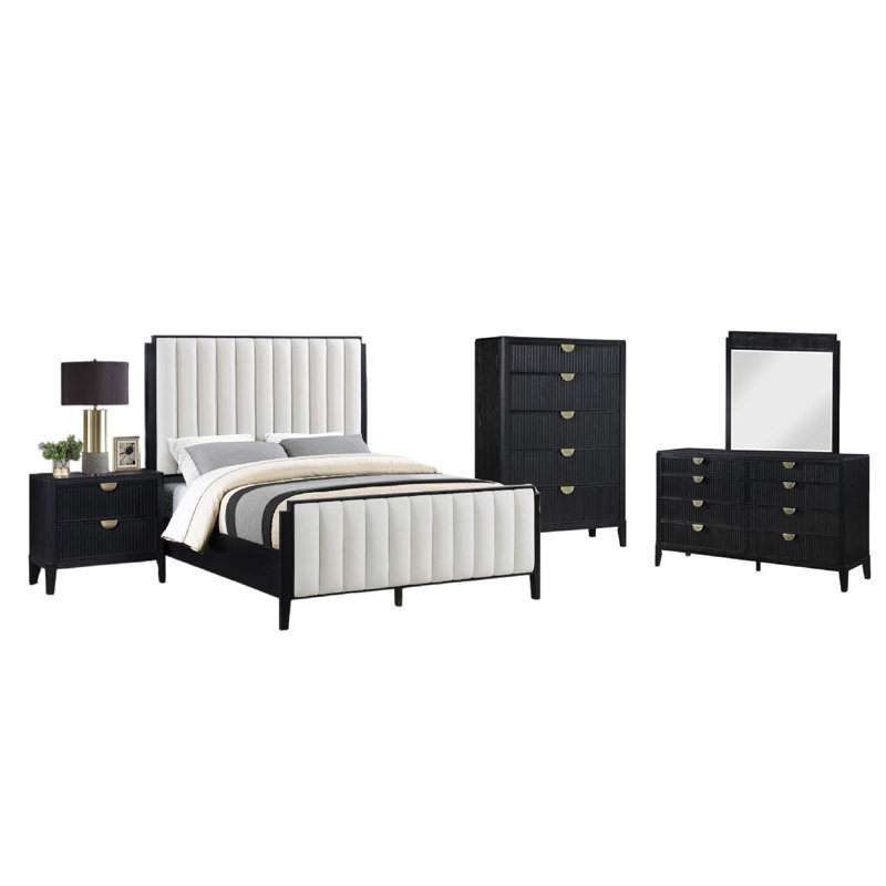 Ensemble de chambre à coucher 5 pièces Jack VertiTufted, Grand lit