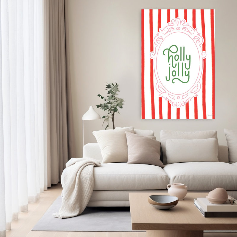 Whimsy Holly Jolly by Rachel Nieman - Wrapped Canvas Print, 152.4cm H x 101.6cm W