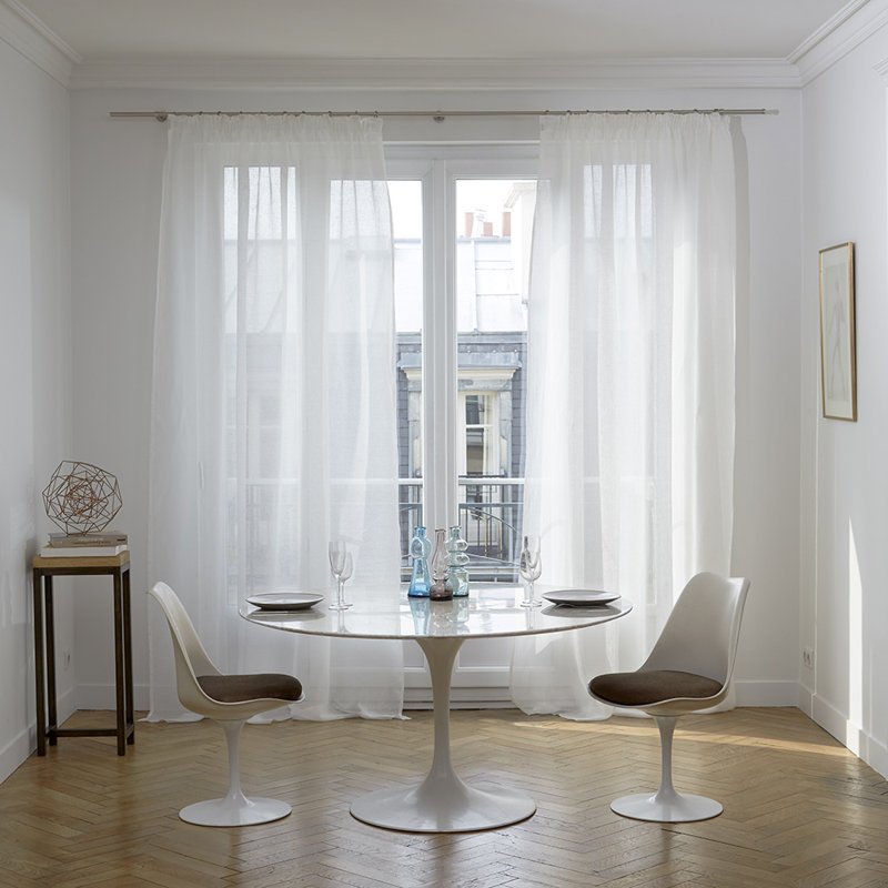 Heaton Pencil Pleat Sheer Single Curtain, 145 W x 280 D cm, White