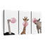 Ensemble de 3 animaux rigolos sur toile-5978629