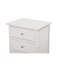 Table de chevet blanche avec 3 tiroirs fonctionnels - H 25 po x l 19 po x P 15 po