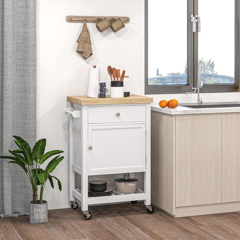 Chariot de cuisine HOMcom, Blanc