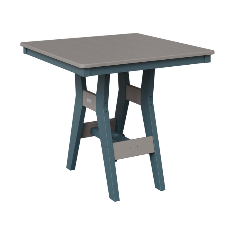 Harbor Outdoor Square Dining Table, 30.37" H x 33" W x 33" D, Slate, Light Gray