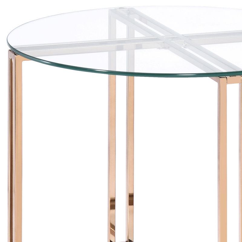 Plateau en verre transparent - Base cylindrique en métal pour une stabilité élégante