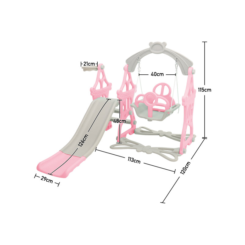 Harriet Bee Indoor Slide, Pink/Grey