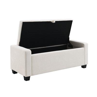 Ottoman With Storage, Storage Ottoman Bench With Safety Hinge, Upholstered Entryway Bench With Seating For Bedroom, Living Room, Hold Up To 350 Lb