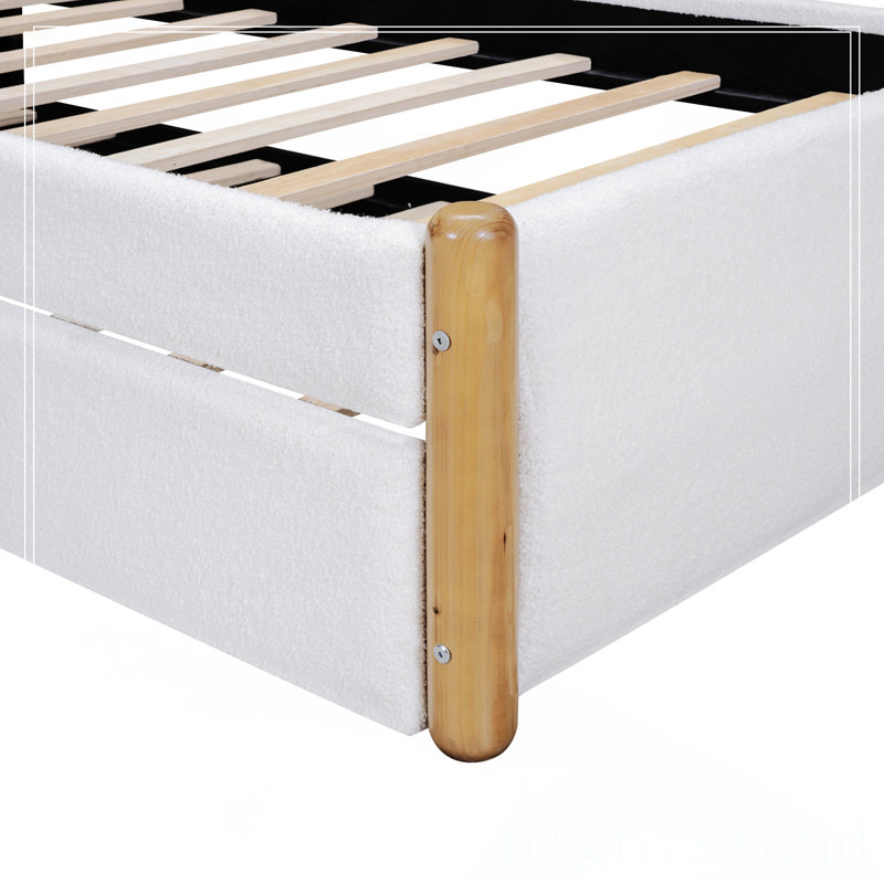 Twin Size Upholstered Platform Bed, Twin