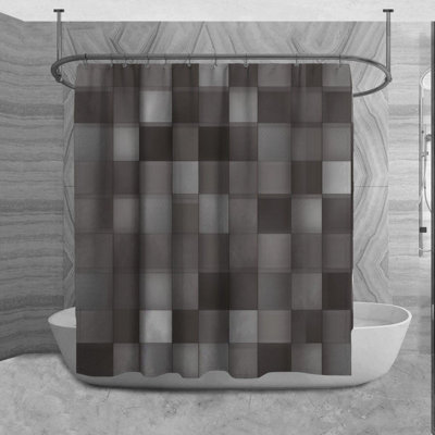Rideau de douche à carreaux Mangelal
