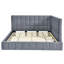 Lit de jour double en velours gris rembourré pleine grandeur, cadre Mid-Century moderne, structure en bois avec lattes extra stables pour une décoration polyvalente et fonction lit de jour / en velours, support de lattes