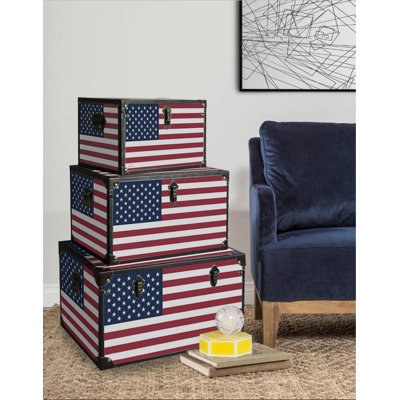 Kellogg 3 Piece Faux Leather Accent Trunk