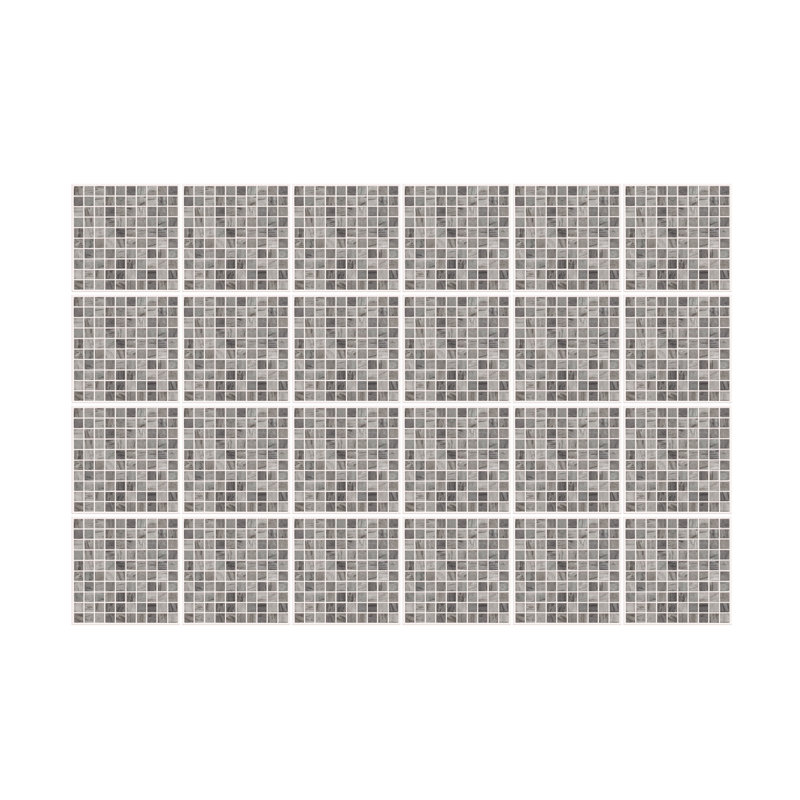 Nandini 15cm W x 15cm L Vinyl Peel and Stick Mosaic Tile, Grey