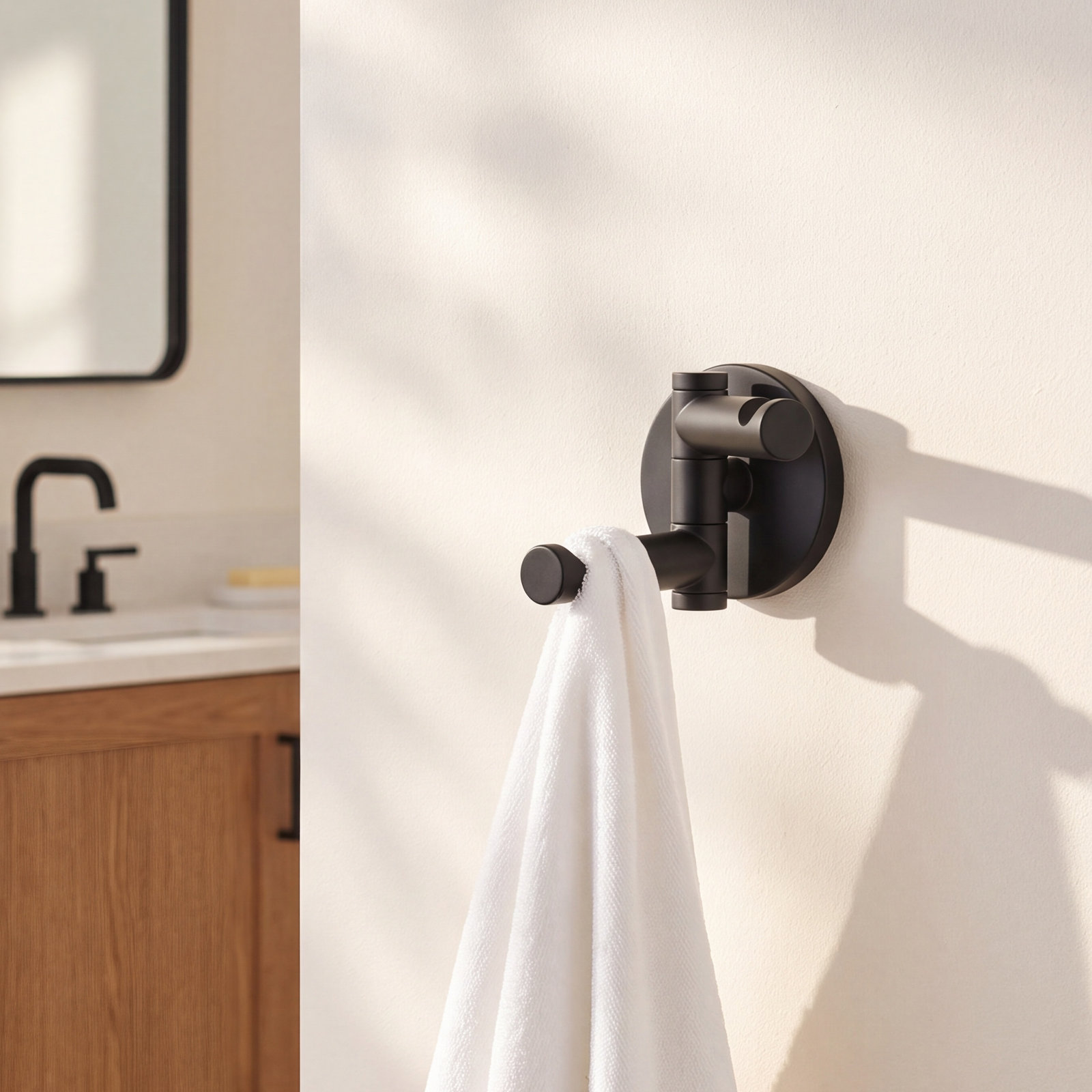 Align Wall-Mounted Towel Hook, Matte Black