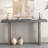 Uniquely Designed Oak Veneer Console Table with Distinctive Side Shapes, Suitable for Entryway, Hallway-1023921612