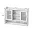 Armoire 35,4 "à 2 portes coulissantes et 3 niveaux d'espace de rangement-130781281