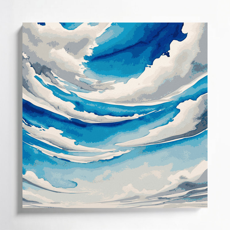 «Watercolor Landscape 14 Green», art mural sur toile, H 8 po x l 8 po