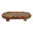 Mango Wood Decorative Tray with Beaded Border and Footed Base - Oval Casual Display Tray with Raised Wooden Feet for Elevated Styling and Functional Accent Serving or Organization Use-401478862