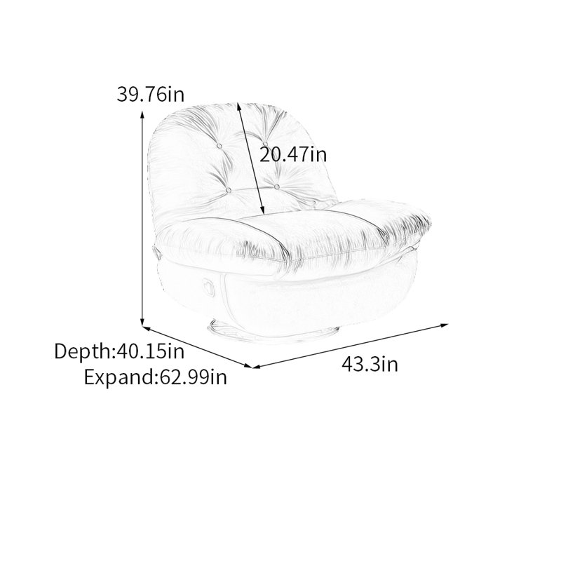 Ergonomic faux leather rotating recliner chair, Brown
