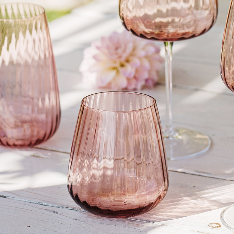 Francesca 16oz. Stemless Wine Glass, Pink