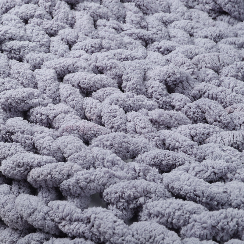 stretchable hand-woven extra-thick wool blanket, 150cm x 120cm, Grey