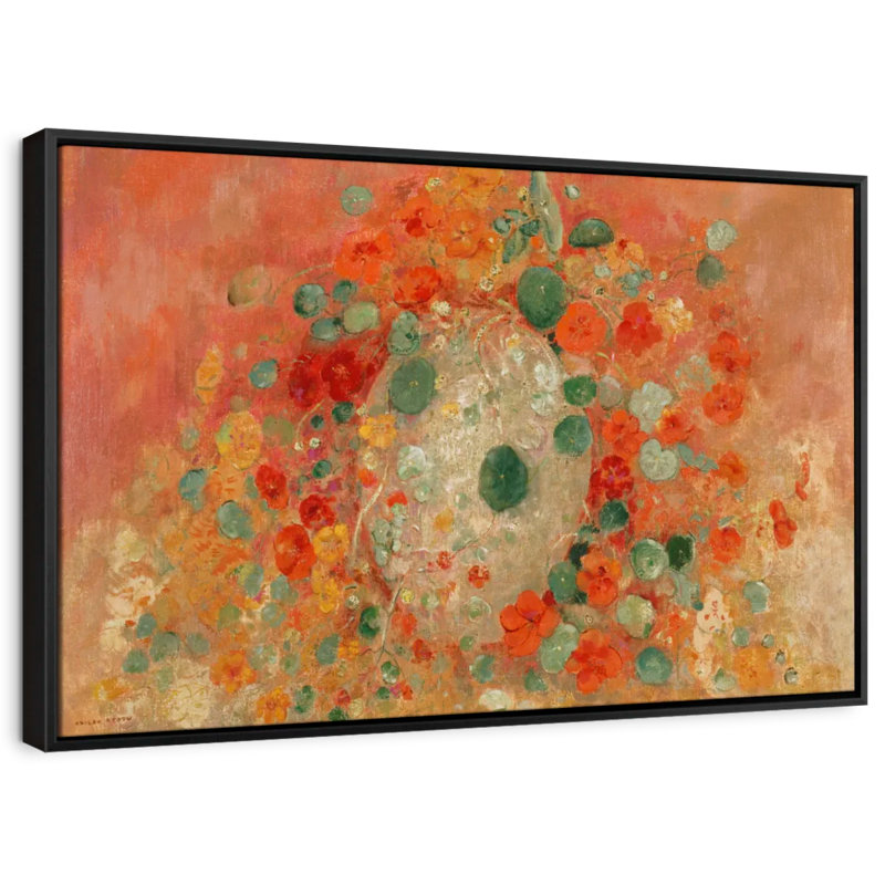 «Nasturtiums 1905, reproduction sur toile», H 27 po x l 40 po